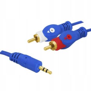 Kabel jack 3,5mm / 2RCA 1,5m HQ LX20015W niebieski